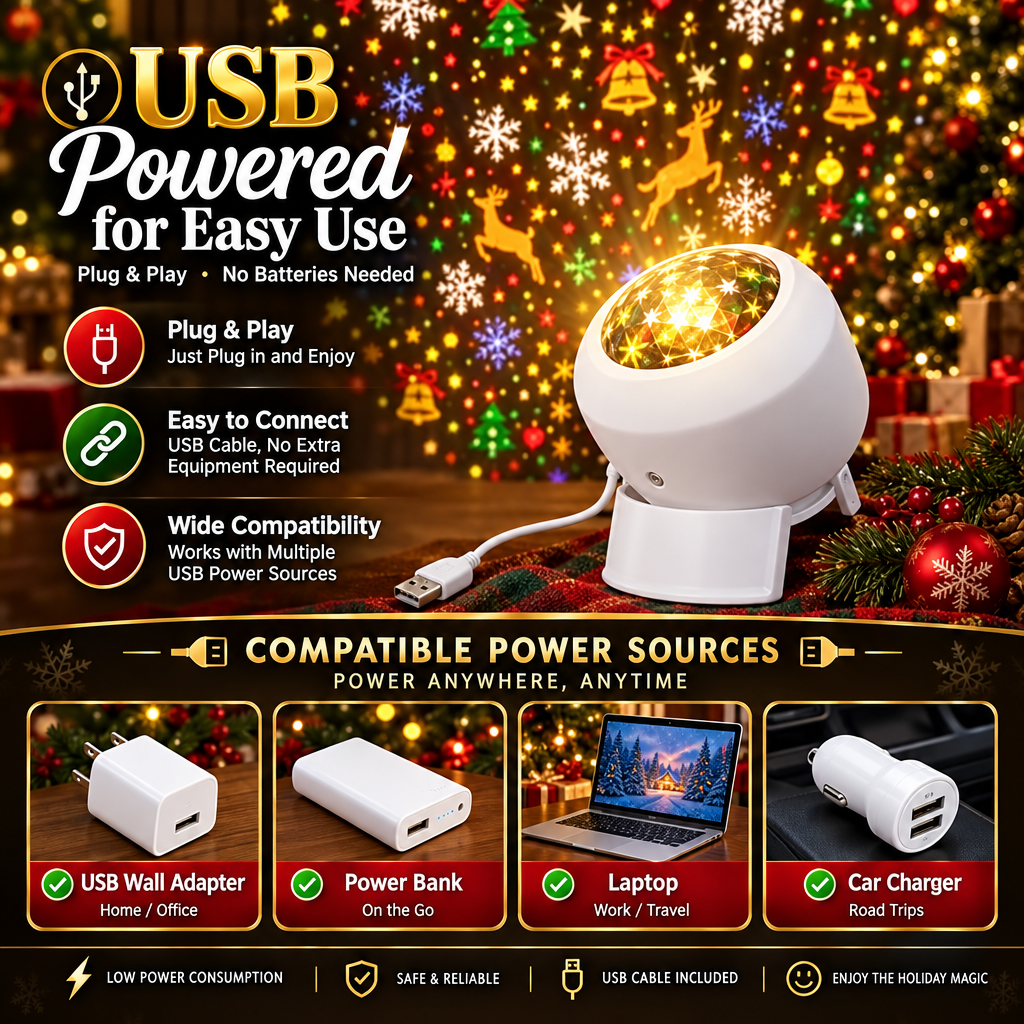 USB Powered Christmas Projector